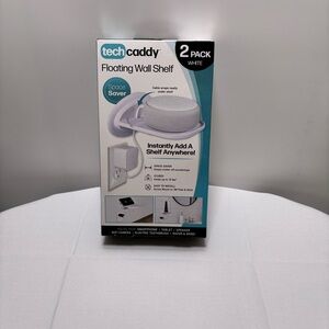 Tech Caddy Floating Wall Shelf 2-Pack White